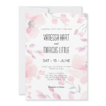 Invitación de boda floral de Anémona Rosa