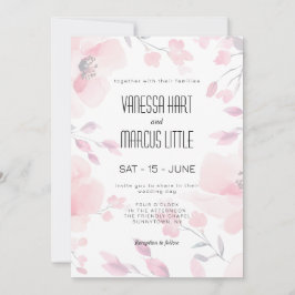 Invitación de boda floral de Anémona Rosa
