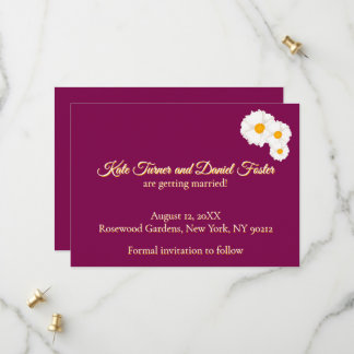 Invitación de boda floral de arándano para guardar