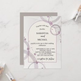 Invitación de boda floral de arco de taupe genial