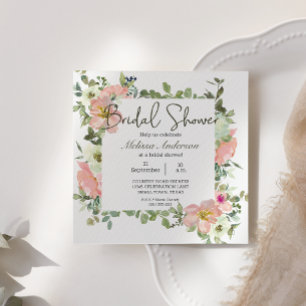 Invitación de boda floral de cáscara de huevo y ru