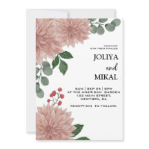  Invitación de boda floral de eucalipto con acuare