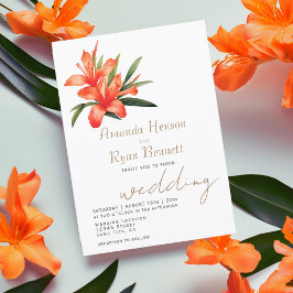 Invitación de boda floral de flor de acuarela de o