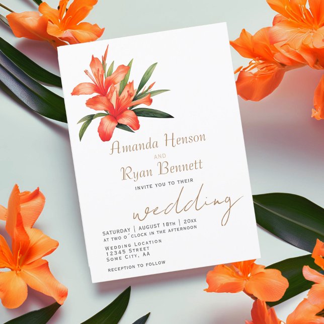 Invitación de boda floral de flor de acuarela de o (Subido por el creador)