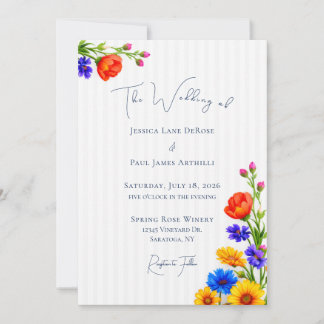 Invitación de boda floral de flores silvestres