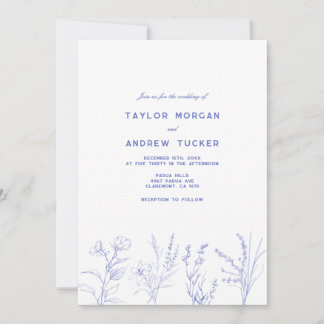 Invitación de boda floral de flores silvestres ele