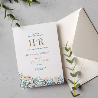 Invitación de boda floral de flores silvestres mod