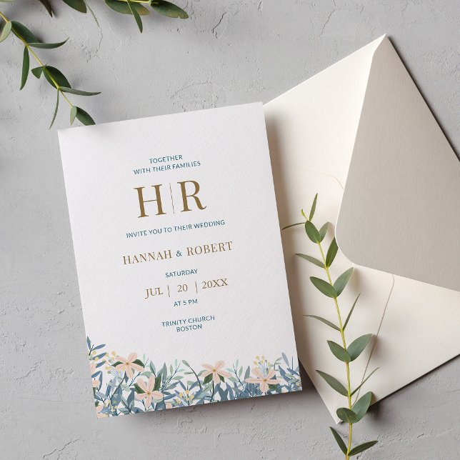 Invitación de boda floral de flores silvestres mod (Subido por el creador)