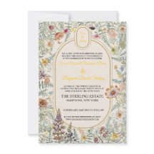 Invitación de boda floral de flores silvestres vin