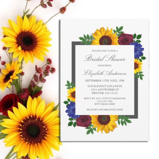 Invitación de boda floral de girasol rosa (Subido por el creador)