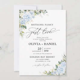 Invitación de boda floral de Hortensia Azul