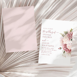 Invitación de boda floral de Hortensia Rosa Polvor