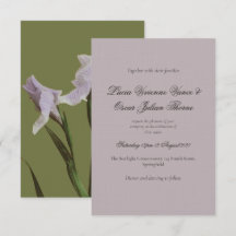 Invitación de Boda Floral de Iris Lavanda Malhumor