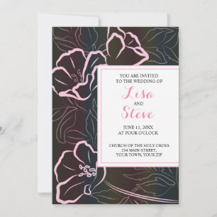 invitación de boda floral de isla tropical
