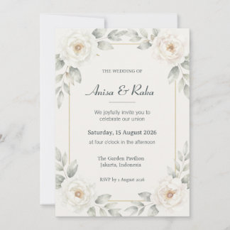 Invitación de boda floral de jardín botánico