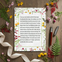 Invitación de boda floral de jardín con presupuest