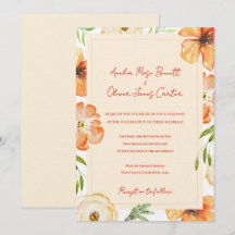 Invitación de boda floral de jardín de melocotón s