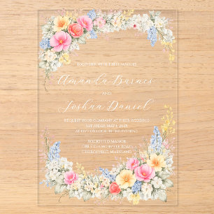 Invitación de Boda Floral de Jardín de Primavera