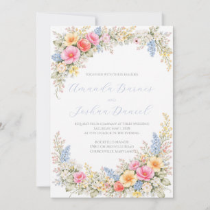 Invitación de Boda Floral de Jardín de Primavera