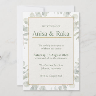 Invitación de boda floral de jardín elegante