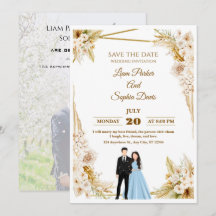 Invitación de boda floral de jardín romántico rosa