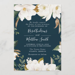 invitación de boda floral de la marina magnolia mo
