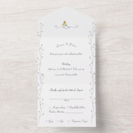 Invitación de boda floral de lavanda