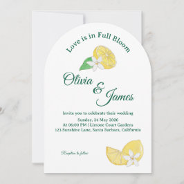 Invitación de boda floral de limón cítrico con arc