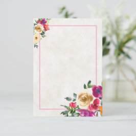 Invitación de boda floral de limón y magenta con p