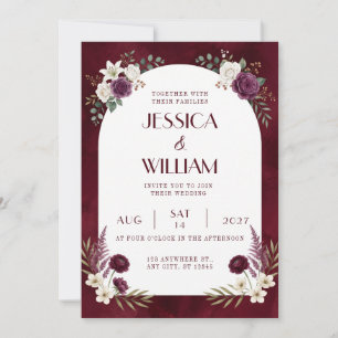 Invitación de boda floral de lirio blanco de Borgo
