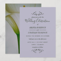Invitación de boda floral de lirio de Calla
