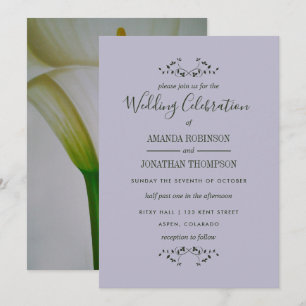 Invitación de boda floral de lirio de Calla