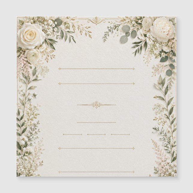 Invitación de boda floral de lujo (Anverso)