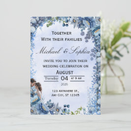 Invitación de boda floral de lujo