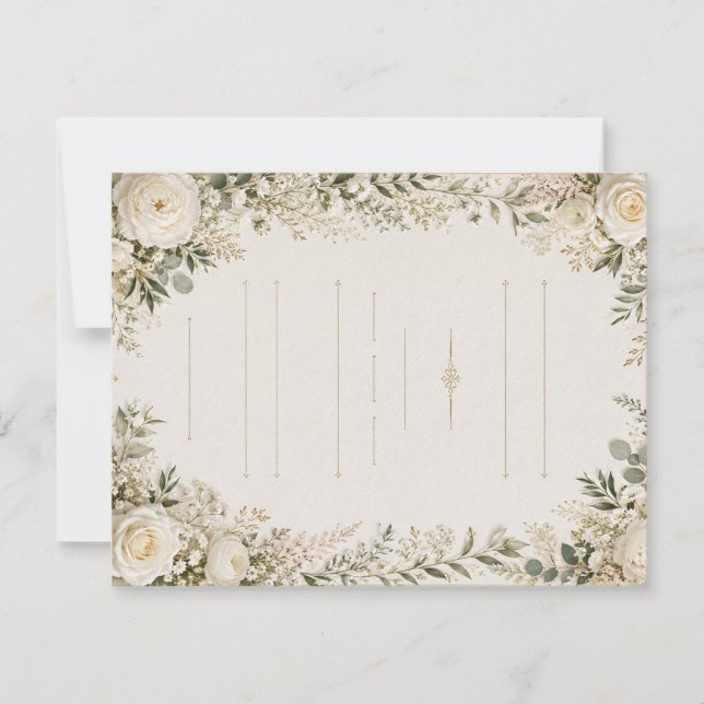 Invitación de boda floral de lujo (Anverso)