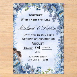 Invitación de boda floral de lujo