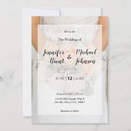 Invitación de boda floral de novias