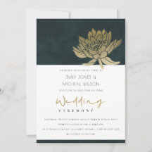 INVITACIÓN DE BODA FLORAL DE ORO EMERALD VERDE LOT