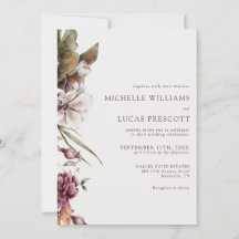 Invitación de boda floral de otoño