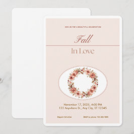 Invitación de boda floral de otoño Boho Blush Roma