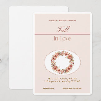 Invitación de boda floral de otoño Boho Blush Roma