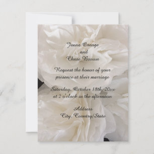 Invitación de boda floral de papel blanco