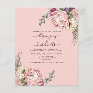 Invitación de Boda Floral de Presupuesto   Folleto
