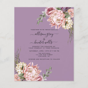 Invitación de Boda Floral de Presupuesto   Folleto