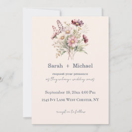 Invitación de boda floral de primavera