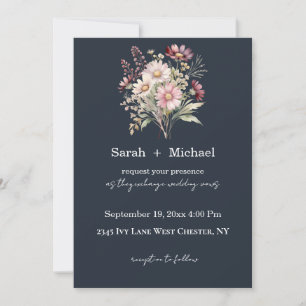 Invitación de boda floral de primavera