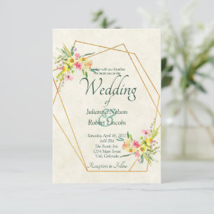 Invitación de boda floral de primavera