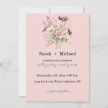 Invitación de boda floral de primavera