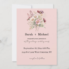Invitación de boda floral de primavera