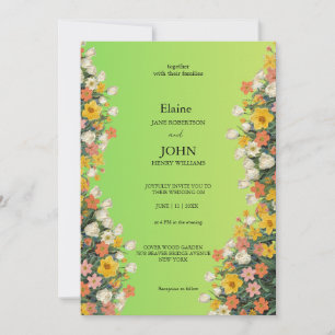 Invitación de boda floral de primavera
